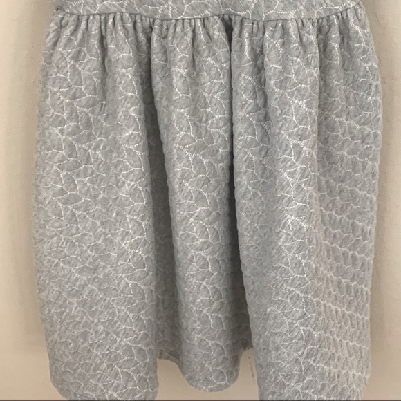 SPLENDID Cotton Textured Knit Dress Grey Scoop Neck Cap Sleeve Quilted Girls 12 - Picture 4 of 16